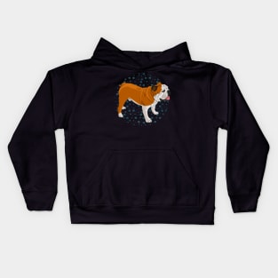 Lazy English Bulldog In Winter Season Kids Hoodie